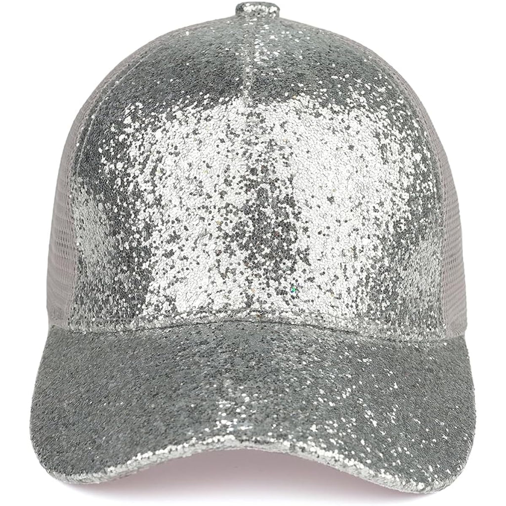 C.C Glitter Sequin Baseball Cap With Mesh