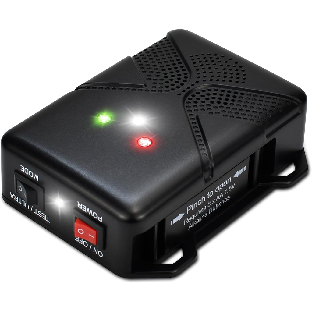 Battery Operated Ultrasonic Under Hood Rodent Repellent For Car Engines | Battery-Powered Ultrasonic Mice Repeller Rat Deterrent With Flashing Led Strobe Lights For Vehicles, Garages, Attics, Barns