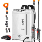 Battery Powered Backpack Sprayer 4 Gallon, 21V 2.6Ah Electric Weed Pump Sprayer With 6 Nozzles, Telescopic Wand (Stainless Steel + Plastic) For Garden Weed Lawn Yard Clean, Charger Included