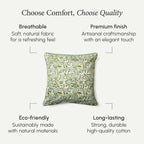 Cpc 100% Cotton Throw Pillow Covers 20X20 Inch, Set Of 2 Green Block Print Pattern Couch Pillow, Cute Boho Decorative Pillows For Living Room, Bedroom With Hidden Zipper- Agate Green