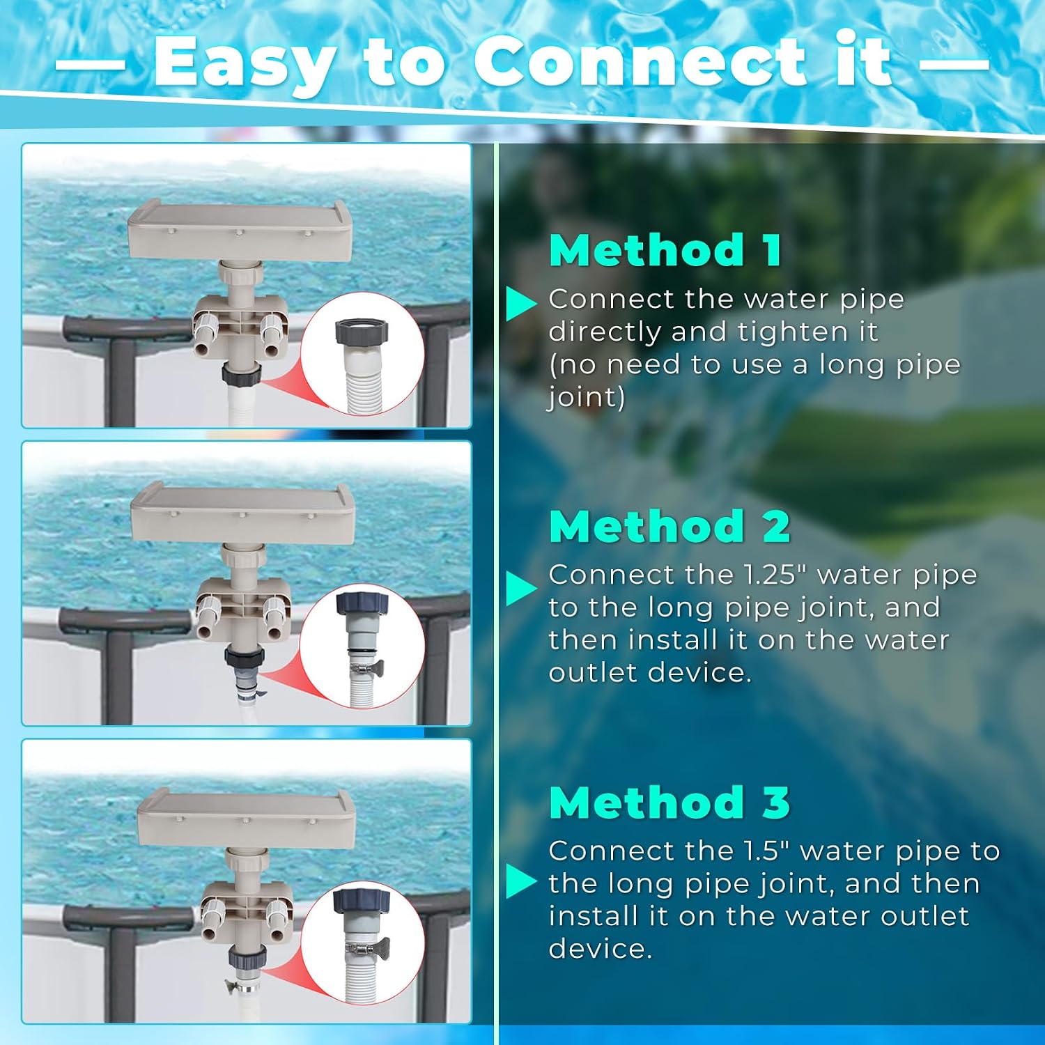 Hanaoyo Pool Fountain Waterfall - Smooth Flowing Above Ground Pool Accessory For Outdoor Decor And Relaxation