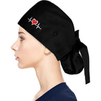 Fesciory Adjustable Working Caps With Button & Sweatband, Women Ponytail Pouch Hats, Long Hair