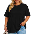 Rosemia Plus Size Tshirts For Women Oversized Casual Tees Crewneck Short Sleeves Blouses 2026