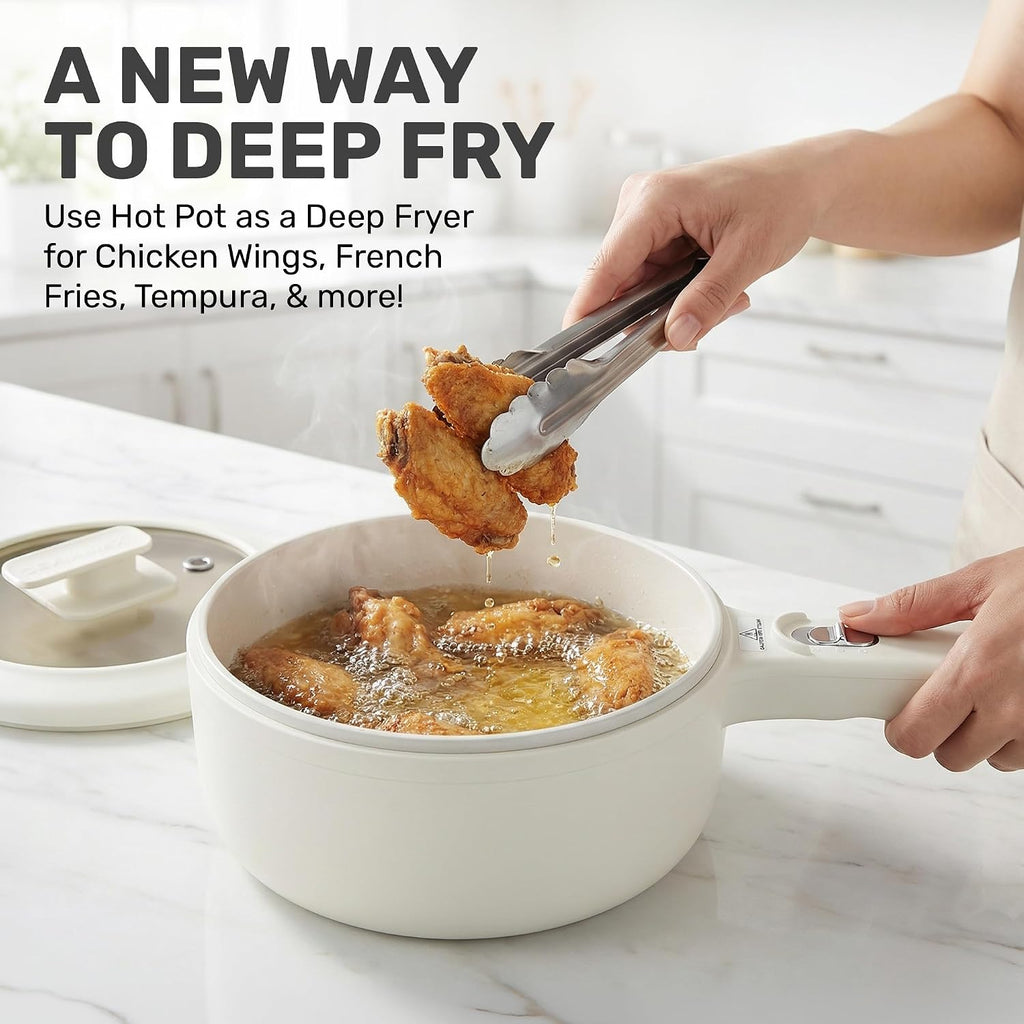 Ceramax Pro 1.5L Electric Hot Pot With Lid & Steamer | Adjustable Temp, Non Toxic Ceramic Cooker Skillet For Ramen, Eggs, Pasta For Dorms, Camping, Rv - New Improved 2026 Model