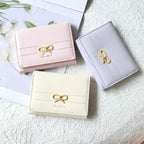 Cute Coquette Bow Small Wallet For Women Girls | Mini Wallet With Credit Card Slots Id Window