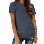 Athmile Womens Soft Basic T Shirt Summer Tops Short Sleeve Crewneck Tees Casual Teachers Cute Work Outfits Everyday Wear