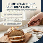 Albert&Grace 10.5-Inch Serrated Bread Knife with Full-Length Sheath – Ultra Sharp, Low-Crumb Slicing for Sourdough, Homemade Bread & Bagels