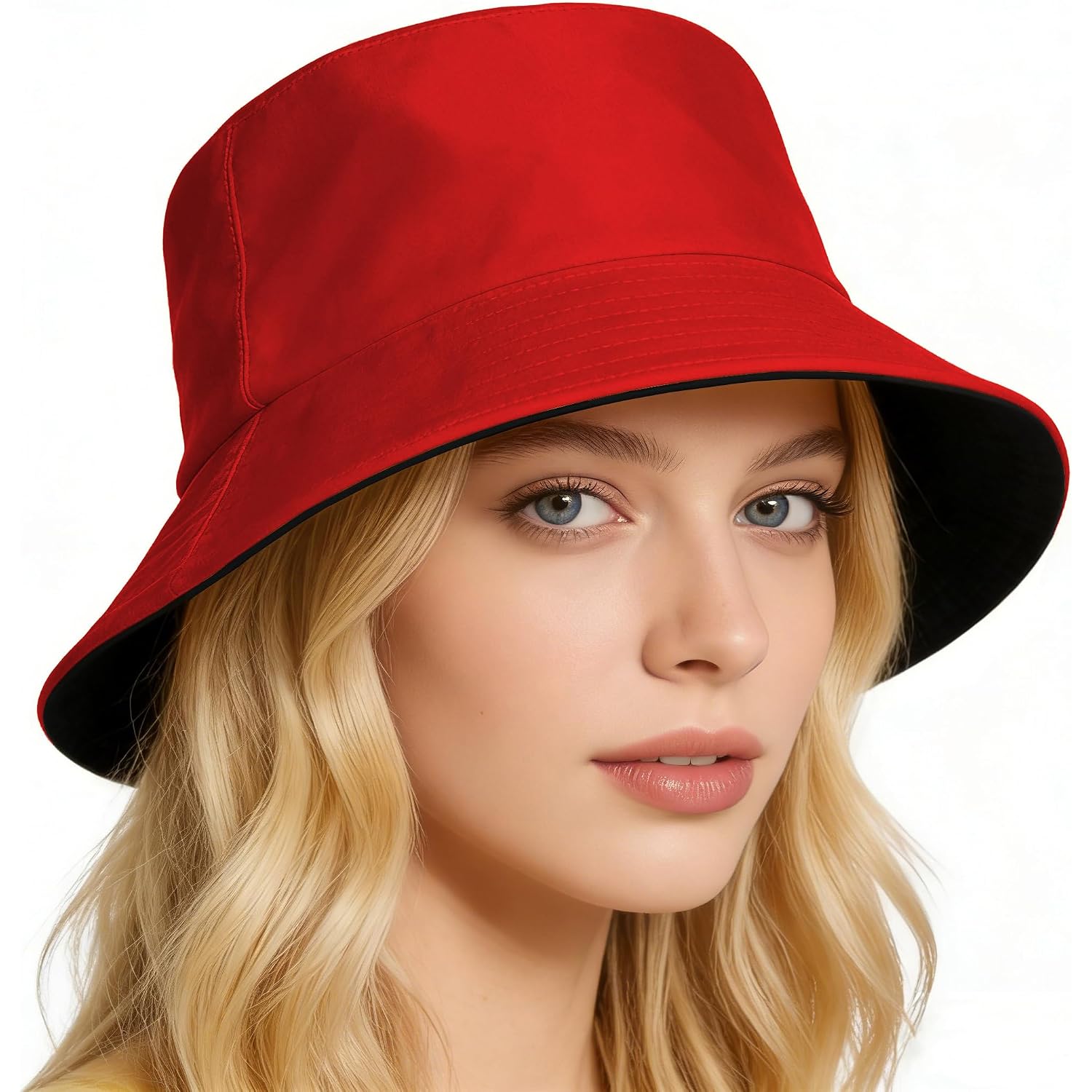 Bucket Hat For Men And Women 2-In-1 Reversible Sun Protection Fashion Flat Top Cap For Fishing Travel Beach Sports