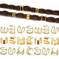 24 Pcs Gold Silver Hair Braids Dreadlock Non-Piercing Ear Clip Beard Beads Cuffs Clip Hair Accessories Styling Fashion Jewelry Gift Toos For Women Men