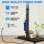 Rfiver Swivel Floor Tv Stand With Power Outlet For 32-65 Inch Tvs, Height Adjustable Tall Tv Stand With Wood Base, Hold Up To 88Lbs, Saving Space Design For Bedroom, Living Room And Corner