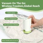 9+3 Packs Vacuum Bags For Travel With Rechargeable Air Pump, 3 Sizes Vacuum Seal Bags For Clothing, Space-Saving Compression Storage Bags For Travel & Closet Organization