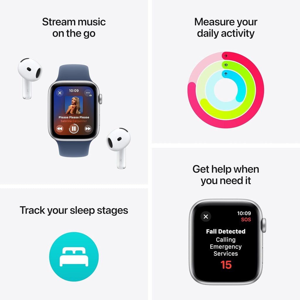 Apple Watch SE (2nd Gen) [GPS 40mm] Smartwatch with Midnight Aluminum Case with Midnight Sport Loop. Fitness & Sleep Tracker, Crash Detection, Heart Rate Monitor, Carbon Neutral
