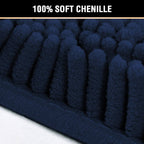 H.VERSAILTEX Navy Blue Bath Rug, Bath Mat Non Slip Bath Mats for Bathroom Floor, Bathroom Rug Extra Thick Chenille Rug 17" x 24" Absorbent Soft Shaggy Washable Dry Fast Plush Rugs for Bathtubs