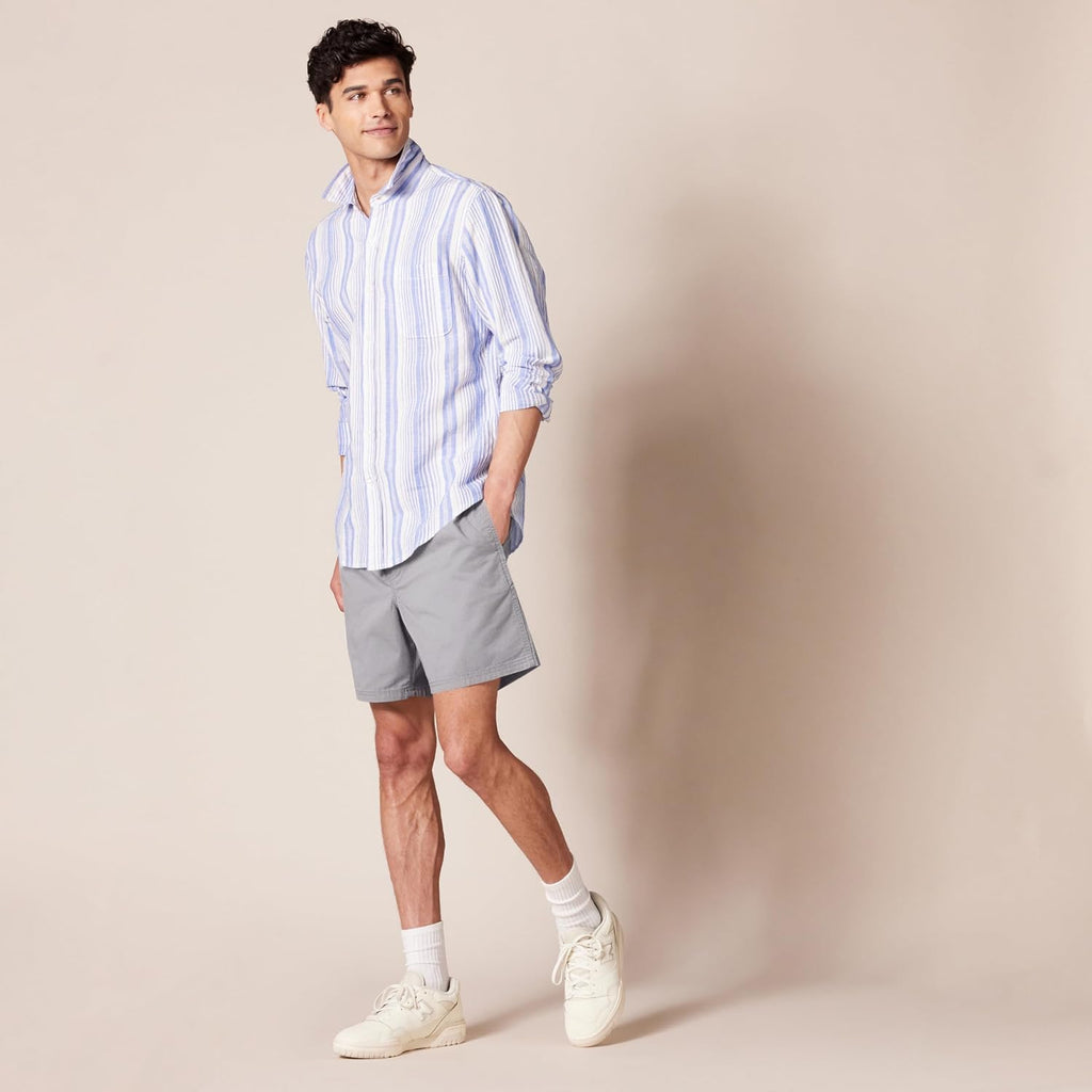 Amazon Essentials Men'S 6" Inseam Regular Fit Drawstring Shorts With Elastic Waist And Pockets