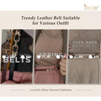 JASGOOD Leather Skinny Belts for Women Plus Size Ladies Thin Waist Belts Adjustable for Jeans Pants Dresses with Gold Buckle