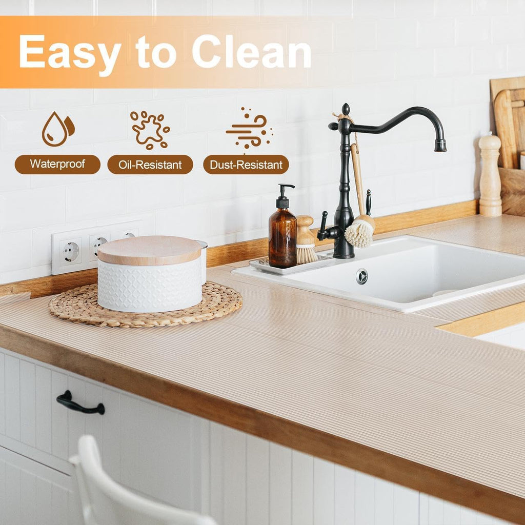 Shelf Liner For Kitchen 12In X 20Ft Cabinet Drawer, Fridge Liner | Non-Adhesive, Oil-Proof & Waterproof Contact Paper Liner For Home Kitchen Cupboard, Fridge, Durable, Washable, Easy To Cut