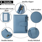 Airkit Small Wallet Women RFID Blocking Soft Leather Bifold Compact Card Holder Wallet for Women with Zipper Coin Pocket 4 ID Window