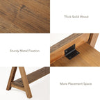 Wnutrees 30" Farmhouse Solid Wood Bench, Rustic Indoor Storage Bench | Entryway Seat For Living Room, End Of Bed, Hallway, Original Natural Wood Finish, Sturdy Construction