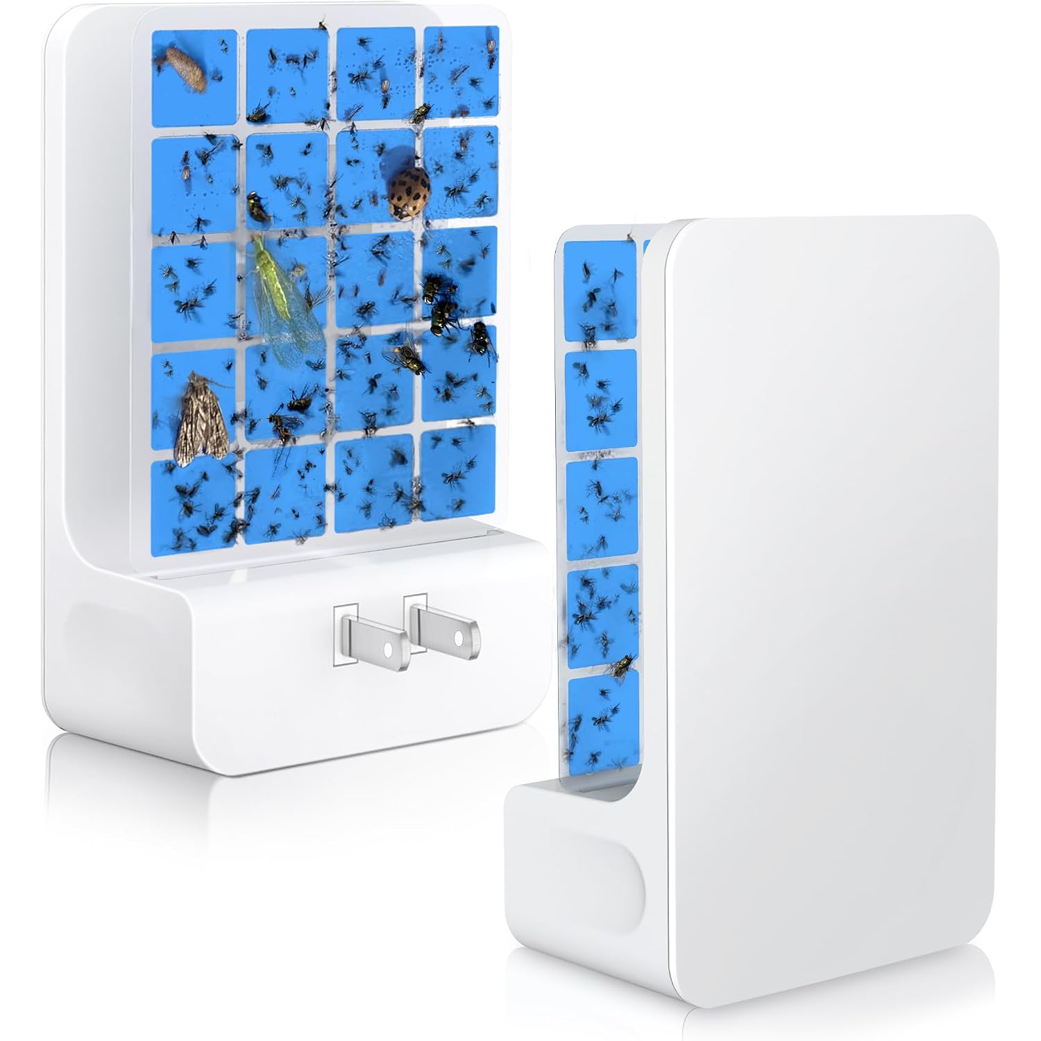 Advanced Double-Sided Indoor Fly Trap For Home, Plug-In 5-Way Uv Light | Bug Catcher, Fly & Gnat Killer For House Flies, Gnats, Mosquitoes, Moths, Fruit Fly Traps For Indoors, 1 Trap 4 Refills