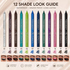 12 Color Eyeliner Pencil Set With Sharpener Waterproof And Long-Lasting Colour Gel Eye Liner Pencils For Women