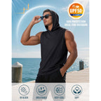 Magcomsen Men‘S Upf 50+ Sleeveless Hoodie Sun Protection Cooling Muscle Tank Top For Workout Gym Fitness