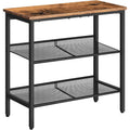 Hoobro End Table, 3-Tier Narrow Side Table, Nightstand With 2 Flat Or Slant Adjustable Shelves For Small Spaces, Hallway, Living Room, Bedroom, Sturdy, Easy Assembly, Rustic Brown And Black Bf23Bz01G1