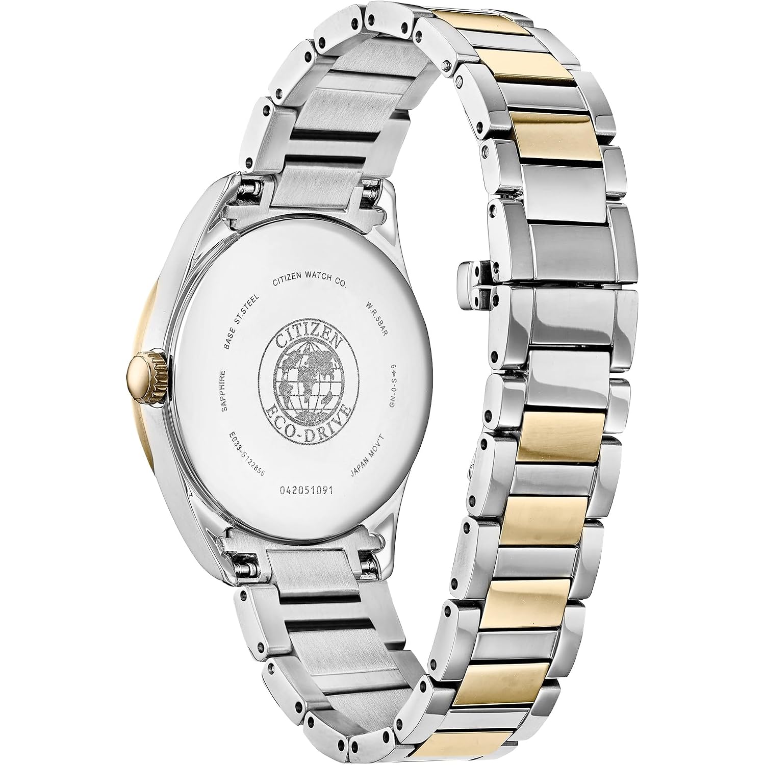 Citizen Women'S Eco-Drive Dress Classic Arezzo Diamond Two-Tone Stainless Steel Watch, White Dial (Model: Em0874-57D)