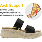 Ubfen Womens Platform Wedge Sandals Orthopedic Arch Support | Espadrille Slides, Comfortable Cushioned, Dressy For Summer Walking, Beach Vacation