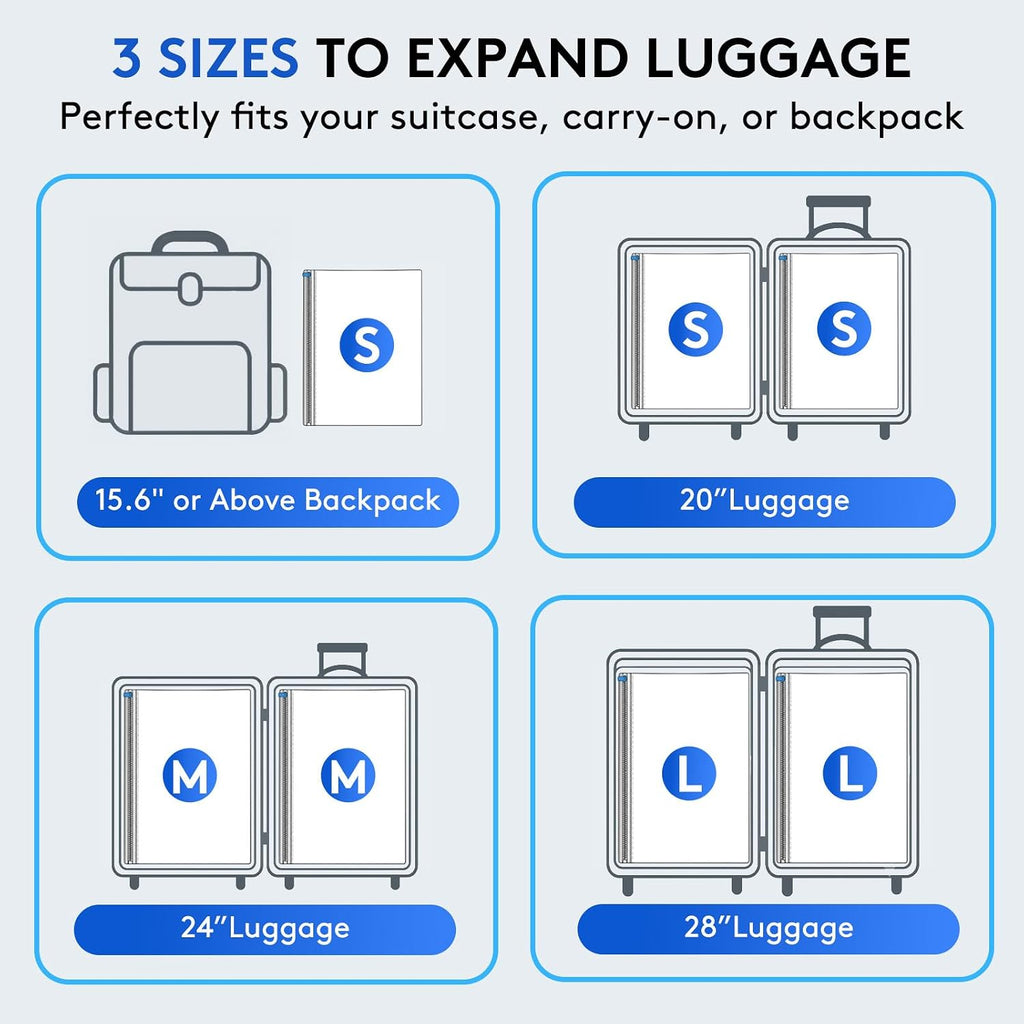 15 Packs Vacuum Bags For Travel With Rechargeable Pump, 3 Sizes Vacuum Seal Bags For Clothing, Compression Vacuum Travel Bags For Luggage, Vacuum Packing Bags For Closet Organization