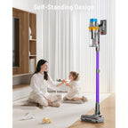 Cordless Vacuum Cleaner, 650W 55Kpa 75Min Powerful Vacuum Cleaners For Home, Self-Standing Stick Vacuum Cordless Rechargeable/ Anti-Tangle/Oled Screen/1.8L Cup For Home Pet Hair/Carpet/Hardwood Floor