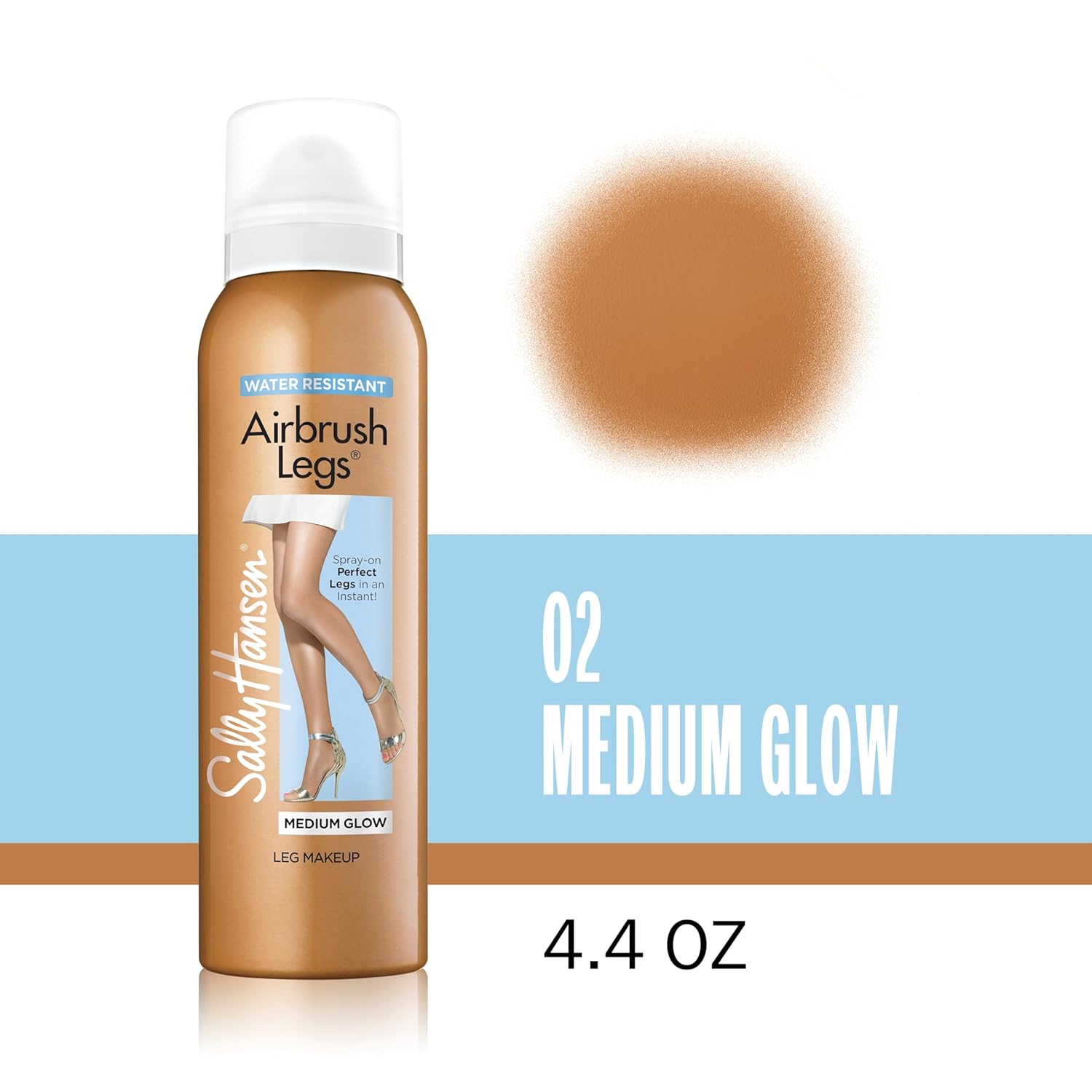 Sally Hansen Airbrush Legs, Leg Spray-On Makeup, Medium Glow 4.4 Oz
