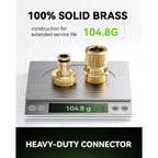 Rainpoint Garden Hose Quick Connectors, Heavy Duty Solid Brass 3/4 Inch Ght, Universal Leak-Proof Fittings For Easy Water Hose Connection (2 Sets)