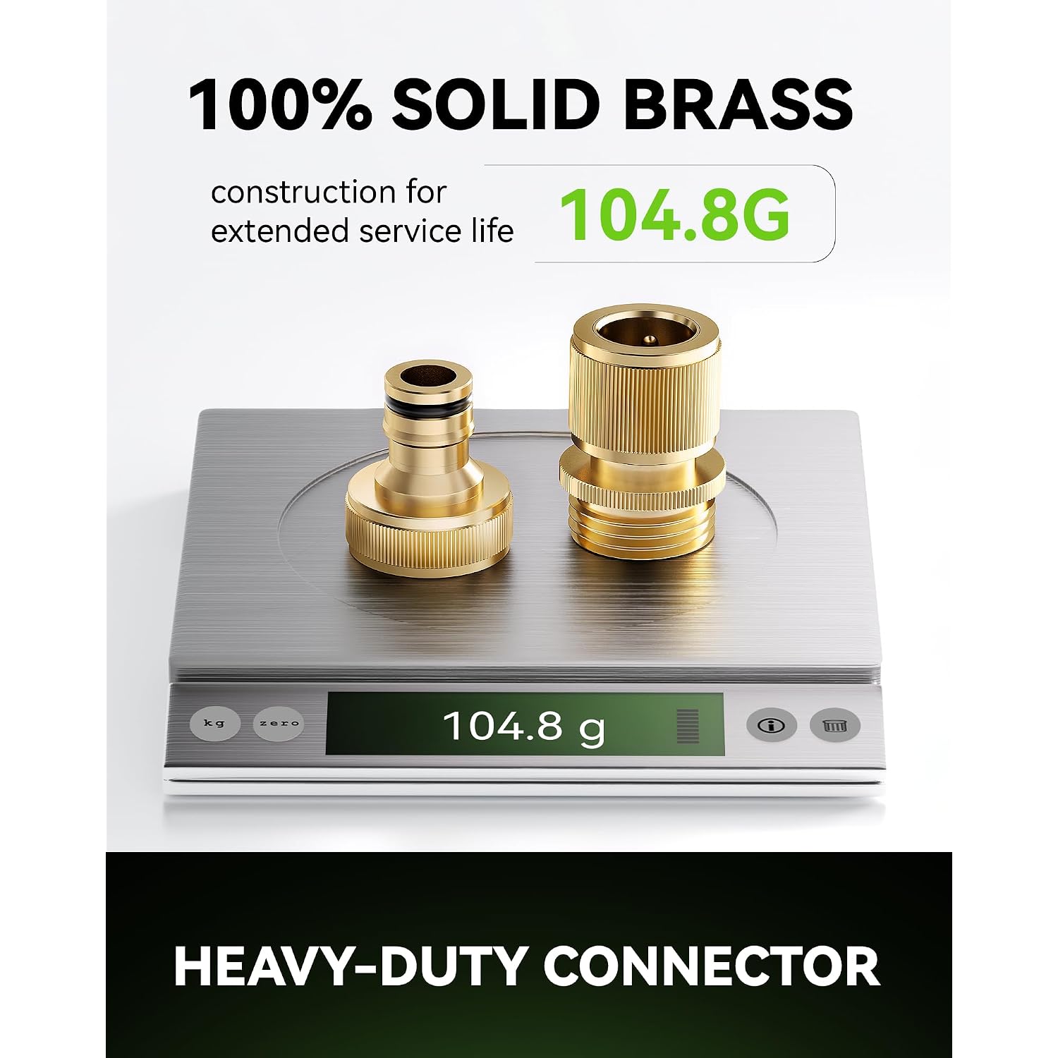 Rainpoint Garden Hose Quick Connectors, Heavy Duty Solid Brass 3/4 Inch Ght, Universal Leak-Proof Fittings For Easy Water Hose Connection (2 Sets)
