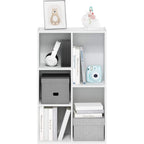 Furinno LUDER Book Shelf, 5-Cube Bookshelf, Reversible Bookcase, 9.4 x 19.5 x 31.5, Easy Assembly, for Living Room, Bedroom, Home Office, White