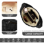 Quilted Puffer Tote Bag Purse Puffy Crossbody Shoulder Bag,Lightweight Nylon Hobo Bag Puffer Carryall Bag For Women Girl
