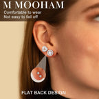 M MOOHAM 6 Pairs Hypoallergenic Flat Back Stud Earrings Set for Women - 14k Gold Plated Silver Studs CZ Earrings for Women Men Trendy Non Tarnish Earring Stack for Sensitive Ears Jewelry Gifts