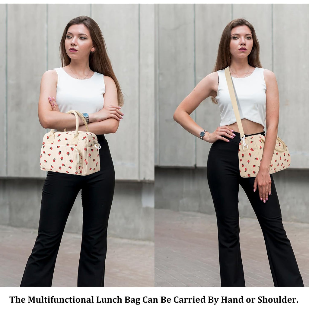 Mexs Insulated Lunch Bag For Women Men Large Reusable Lunch Box Adult Leakproof Portable Cooler Tote Bags For Work Picnic