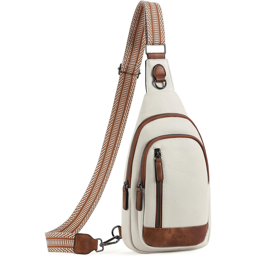 Cluci Crossbody Bags For Women Men,Leather Sling Bag Cross Body Backpack For Woman Gifts For Women Birthday Unique