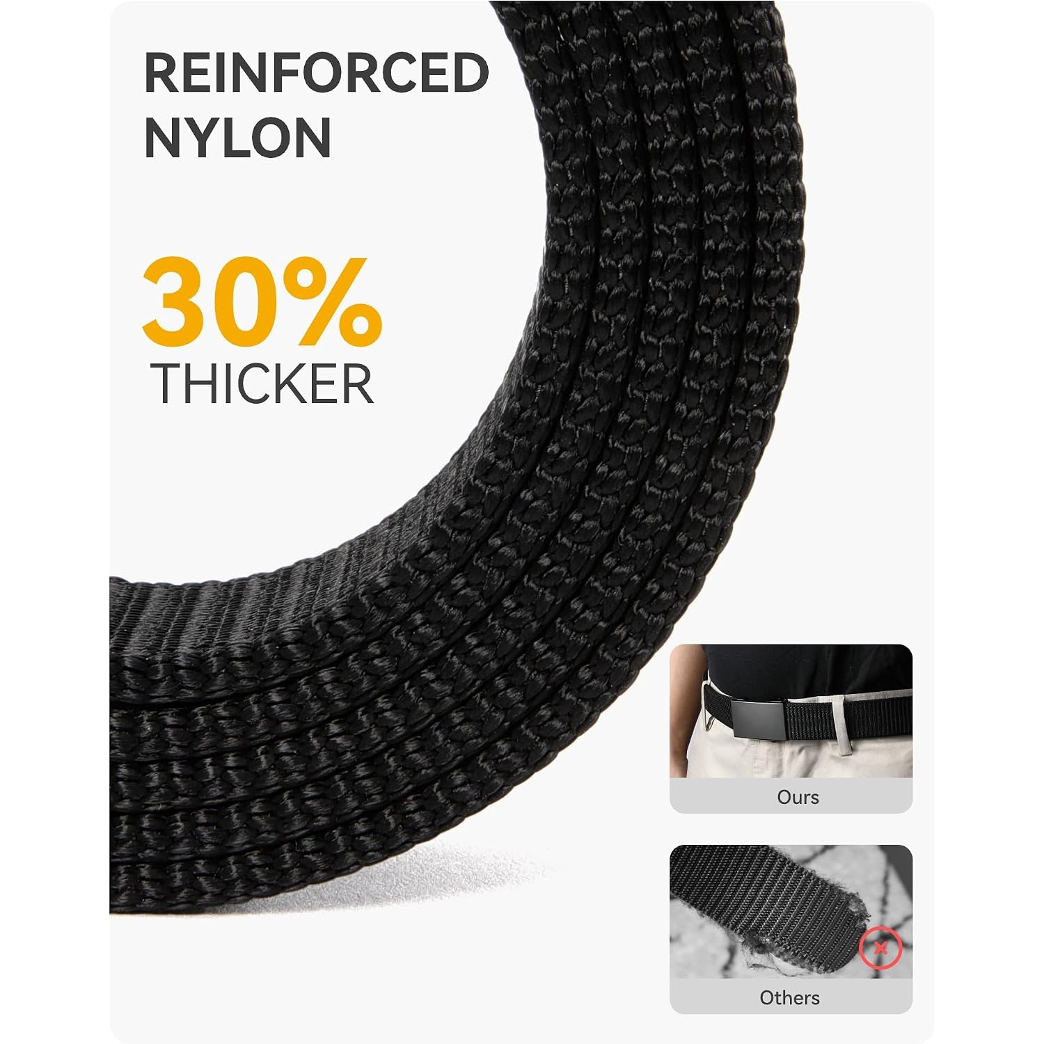 Chaoren Nylon Ratchet Belts For Men - Adjustable Web Belt - Automatic Slide Buckle For Casual Golf Work