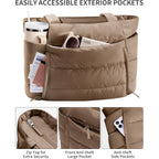 Bagstellar Puffer Tote Bag For Women, Lightweight Puffy Work Handbag Teacher Nurse Quilted Shoulder Bag For School Travel Gym | Cloud Bag W/ Zipper