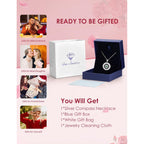 Meeshi Silver Compass Necklace for Women Birthday Gifts for Wife Anniversary Necklace for Women Rose Flower Birthstone Necklaces for Wife Jewelry for Womens Girlfriend Mom Daughter