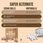 50 Cedar Balls For Clothes - Fresh Smell For Closets And Drawers - Protection For Garments - Cedarwood Closet Freshener & Protects From Moths - Wood Block For Drawer & Storage