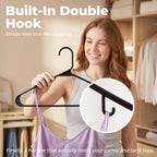 House Day Black Plastic Hangers 60 Pack, Clothes Hangers With Non Slip Hooks, Durable & Space Saving Coat Hanger, Light-Weight Clothing Hanger, Perfect Closet Organizer For Everyday Use