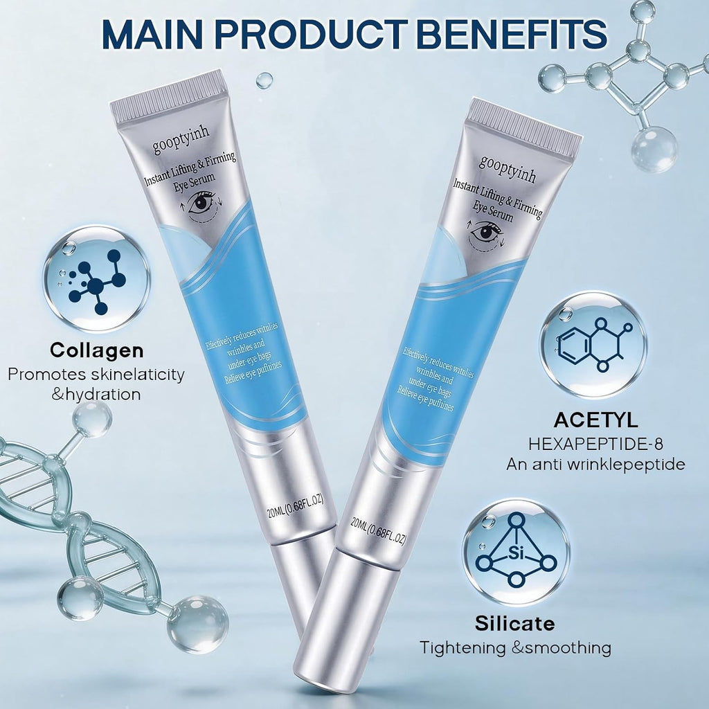 Instant Firming Eye Serum, Anti-Aging Formula For Under Bags, Wrinkles, Fine Lines & Crow'S Feet Instantly, Visibly Improves For Dark Circles Under Eye Treatment, Instant Face Lift Cream, 20G,2 Packaa