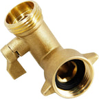 90 Degree Garden Hose Adapter With Shut Off Valves, 3/4" Solid Brass Garden Hose Elbow Connector With 2 Extra Pressure Washers (1)