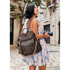 Backpack Purse For Women Fashion Leather Backpack Purse Designer Travel Backpack Convertible Shoulder Bag With Wristlet For Work College