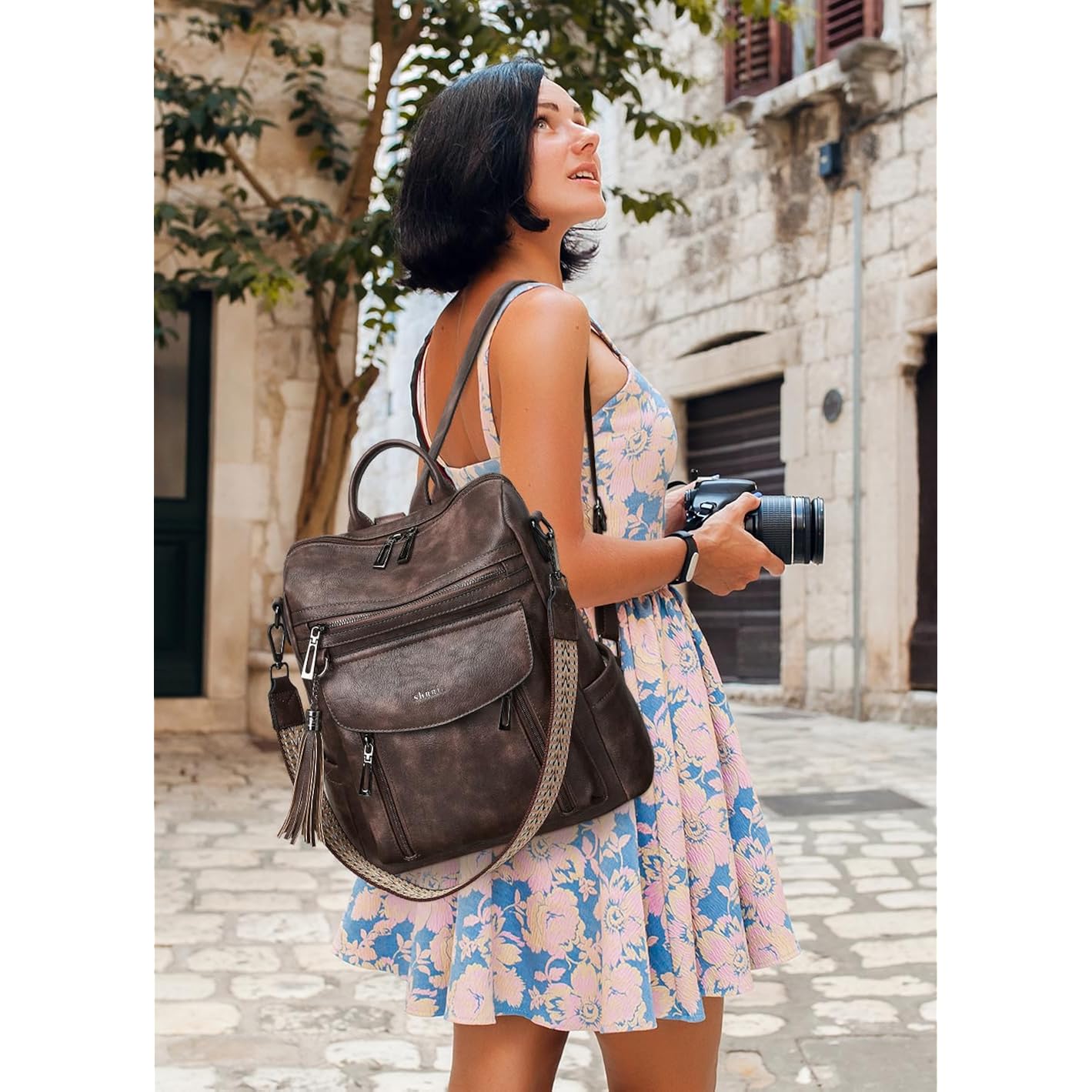 Backpack Purse For Women Fashion Leather Backpack Purse Designer Travel Backpack Convertible Shoulder Bag With Wristlet For Work College