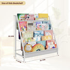 4-Tier Kids Bookshelf, Book Shelf For Kids Rooms,Book Rack For Kid With Four Deep Pockets,Nursery Bookshelves For Kid' Playroom, Toddler Bookshelf As A Children'S Gift
