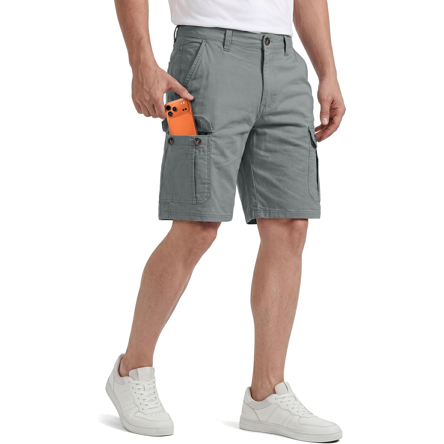 Ny Threads 100% Cotton Stretch Men Casual Cargo Shorts Relaxed Fit