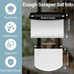 Ecavria Bench Scraper, Premium Stainless Steel Dough Scraper With 2 Pcs Flexible Bowl Scraper, Dough Cutter With Measuring Scale, Versatile Kitchen Scraper Set For Pastry Bread Pizza Cake